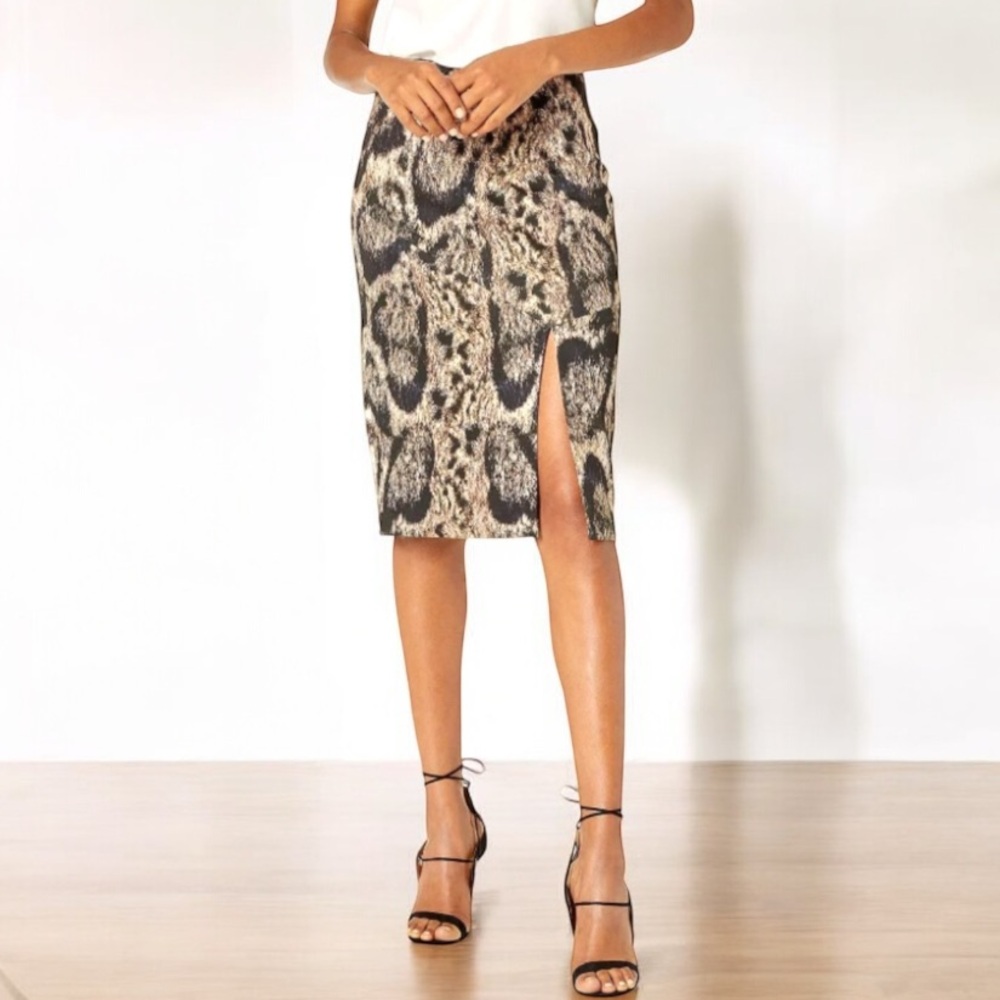 Yigal Azrouel Scuba Skirt Leopard Print